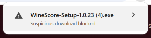 Chrome – Suspicious download blocked